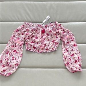 Poupette St. Barth Pink Floral Crop Top